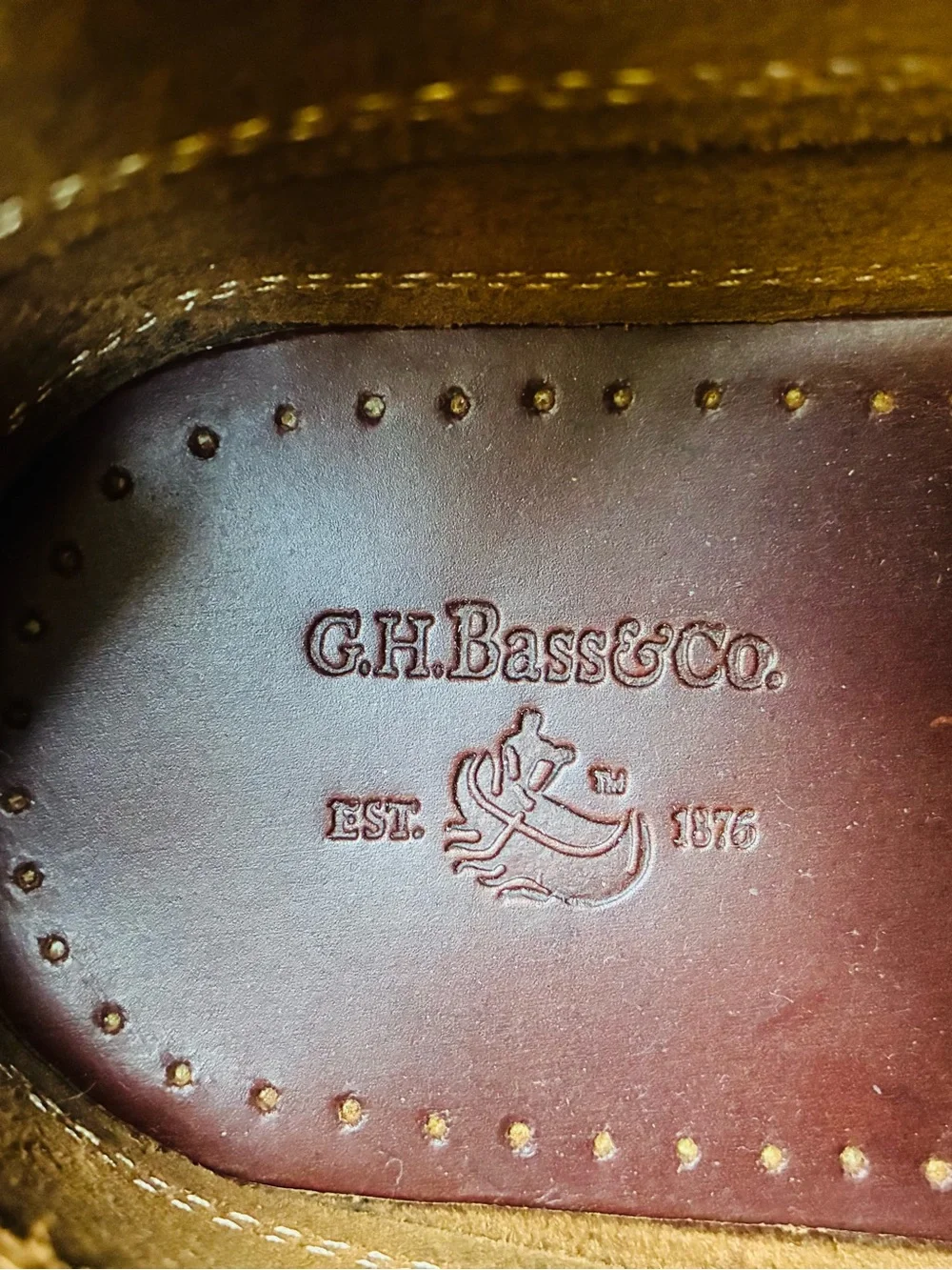 G.H. Bass & Co. Brown Leather Camp Moc Toe Boots, Size 11